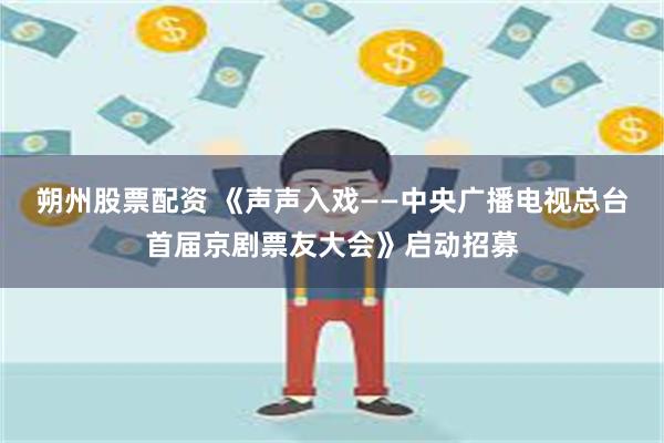 朔州股票配资 《声声入戏——中央广播电视总台首届京剧票友大会》启动招募